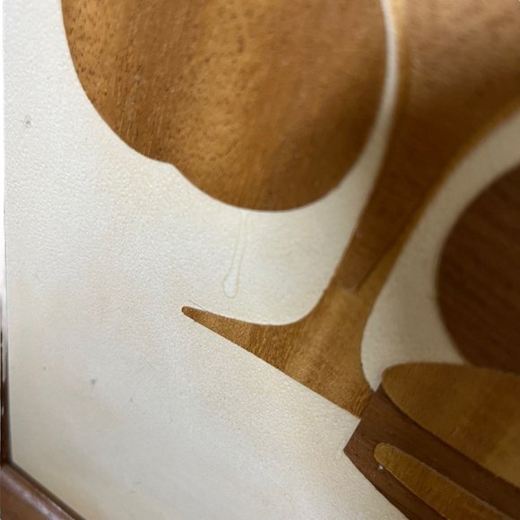 Vintage MCM Belart Teak Marquetry Danish Framed Art Set - Picture 7 of 10